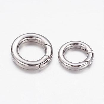 304 Stainless Steel Spring Gate Rings, O Rings, Ring, Stainless Steel Color, 10 Gauge, 15x2.5mm, Inner Diameter: 9mm