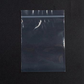 Sacs en plastique à fermeture éclair, sacs d'emballage refermables, joint haut, sac auto-scellant, rectangle, blanc, 10x7 cm, épaisseur unilatérale : 2.1 mil (0.055 mm), 100 pcs /sachet 