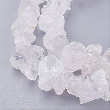 Natural Quartz Crystal Beads Strands, Rock Crystal Beads, Nuggets, 12~22x7~13.5x10~22mm, Hole: 1mm, about 50pcs/strand, 15.3 inch