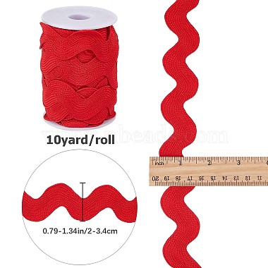 10 Yards Polyester Wavy Fringe Trim Ribbon(OCOR-GF0002-49C)-2