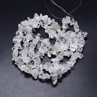naturelles cristal de quartz brins de perles(G-O049-C-61)-2