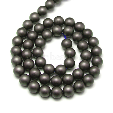 Frosted Non-magnetic Synthetic Hematite Round Bead Strands(X-G-J344-4mm)-2