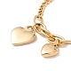 Bracelet à breloques double cœur plaqué sous vide avec 304 chaîne en acier inoxydable pour femme(STAS-P304-09G)-2