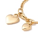 PVD Vacuum Plating Double Heart Charms Bracelet with 304 Stainless Steel Chains for Women(STAS-P304-09G)-2