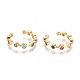 Golden Plated Brass Micro Pave Cubic Zirconia Cuff Earrings(EJEW-L244-21G)-1