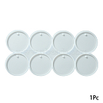 1Pc DIY Pendant Silicone Molds, Resin Casting Molds, for Quicksand Craft, Picture Frame Pendant Decoration Making, Flat Round, 108x214x6mm, Hole: 3.5mm, Inner Diameter: 49.5mm(DIY-YW0017-36B)
