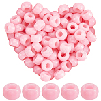 800Pcs Opaque Plastic Beads, Barrel, Hot Pink, 9x6mm, Hole: 3.8mm(KY-SP0001-47B)