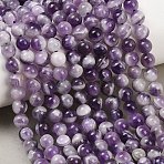 Gemstone Beads Strands, Natural Amethyst, Round, Lilac, Size: about 6mm in diameter, hole: 0.8mm, 65pcs/strand, 15.5 inch(G-SR6MM-1)