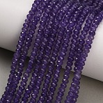 Dyed Natural White Jade Beads Strands, Rondelle, Faceted, Indigo, 4x3mm, Hole: 0.9mm, about 118pcs/strand, 13.78''(35cm)(GG-CBAF9EE-A01-3x4mm)