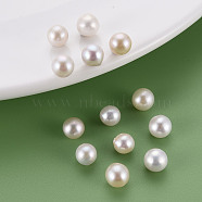 Natural Keshi Pearl Beads, Cultured Freshwater Pearl, No Hole/Undrilled, Round, Seashell Color, 7~8mm(PEAR-N020-F02)