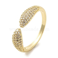 Brass Micro Pave Cubic Zirconia Rings for Women, Long-Lasting Plated, Golden, Adjustable(RJEW-E295-23G)