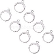 Unicraftale 304 Stainless Steel Leverback Earring Findings, with Loop, Stainless Steel Color, 15x12x2mm, Inner diameter: 10mm, 50pcs/box(STAS-UN0015-70)