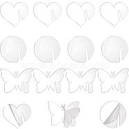 60Pcs 3 Styles Acrylic Wine Glass Charms, Goblet Marker, Butterfly & Flat Round & Heart, Clear, 40~50x49.5~54.5x2mm, 20pcs/style(AJEW-CN0001-67)