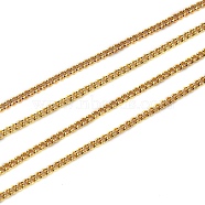 Brass Curb Chains, Long-Lasting Plated, Soldered, with Spool, Golden, 2x1.5x0.3mm(CHC-R133-G)