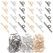 120Pcs 12 Styles Iron Toggle Clasps, Mixed Color, 20~38x12x3mm, Hole: 6mm, 10pcs/style(IFIN-WR0001-08)