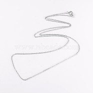 304 Stainless Steel Cable Chain Necklaces, with Lobster Claw Clasps, Stainless Steel Color, 20 inch(50.8cm)(NJEW-JN01526-03)