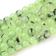 Natural Prehnite Beads Strands, Round, 4mm, Hole: 0.8mm, about 101pcs/strand, 15.7 inch(40cm)(G-I250-01A)