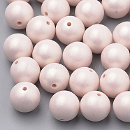 Spray Painted Style Acrylic Beads, Rubberized, Round, Pink, 16mm, Hole: 3~4mm, about 230pcs/500g(MACR-T010-16mm-06)