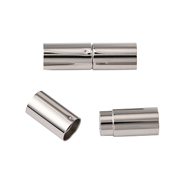 304 Stainless Steel Bayonet Clasps, Column, Stainless Steel Color, 23x7mm, Hole: 6mm