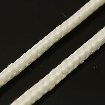 Nylon Braided Threads, Chinese Knot Cord, Round, White, 1.5mm, about 200.00 Yards(182.88m)/Roll