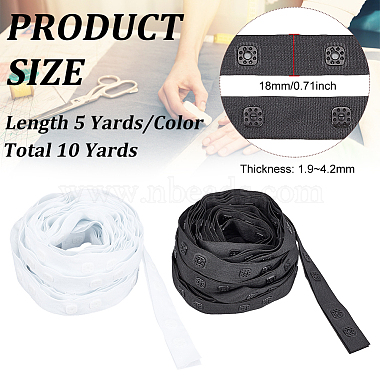 10 Yards 2 Colors Plastic Snap Button Tape(FIND-BC0004-68)-2