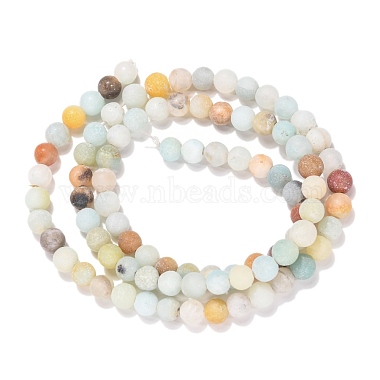 Brins de perles d'amazonite de fleurs naturelles(G-G692-01F-4mm)-3