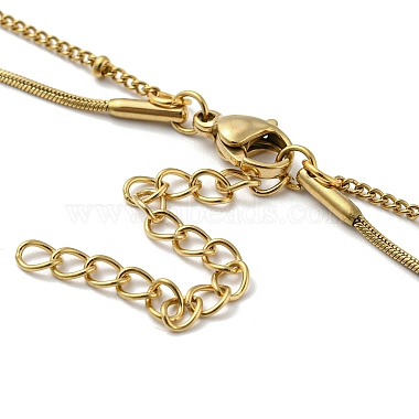 304 Stainless Steel Double-Layer Necklace(NJEW-Q321-01G)-4