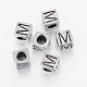 304 Stainless Steel Large Hole Letter European Beads(X-STAS-H428-01AS-M)-1