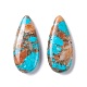 Assembled Synthetic Turquoise & Natural Orange Quartz Pendants(G-K317-C03)-2