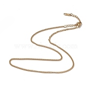 Ion Plating(IP) 304 Stainless Steel Curb Chain Necklace for Men Women, Golden, 15.87 inch(40.3cm)(NJEW-K245-015D)