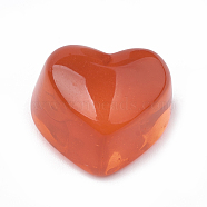 Transparent Resin Cabochons, Heart, Orange Red, 14x16x10mm(CRES-N016-37B)