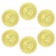 12 Sheets Self Adhesive Gold Foil Embossed Stickers, Round Dot Medal Decorative Decals for Envelope Card Seal, Eagle, Size: about 165x211mm, Stickers: 50mm, 12 sheets/set(DIY-WH0451-022)