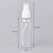 100ml Plastic Spray Bottles, Refillable Mist Pump, with Bottle Caps, Empty Alcohol Bottle, Clear, 13.5x4cm, Capacity: 100ml(3.38 fl. oz)(X-AJEW-G022-01)