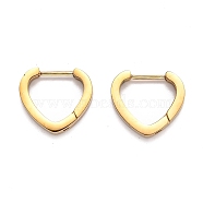 304 Stainless Steel Heart Huggie Hoop Earrings, Heart, Golden, 15x16.5x3mm, Pin: 1mm(STAS-J033-15G)
