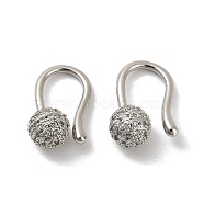 Rack Plating Brass Micro Pave Cubic Zirconia Dangle Earring, Cadmium Free & Lead Free, Long-Lasting Plated, Platinum, 17.5x7.5mm(EJEW-C086-15P)