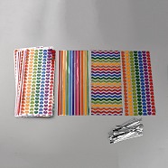 OPP Cellophane Bags Sets, Twist Tie, Rectangle, Mixed Shapes, 27.5x12.5cm, 120pcs(ABAG-WH20006-01B)