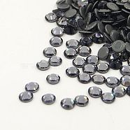 Glass Hotfix Rhinestone, Grade AA, Flat Back & Faceted, Flat Round, Black Diamond, SS12, 3.0~3.2mm, about 1440pcs/bag(RGLA-A019-SS12-215)