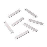 304 Stainless Steel Connector Charms, Rectangle, Stainless Steel Color, 35x6x1mm, Hole: 1.5mm(STAS-I188-01P)
