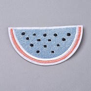 Computerized Embroidery Cloth Iron on/Sew on Patches, Costume Accessories, Appliques, for Backpacks, Clothes, Watermelon, Cornflower Blue, 42x76x1mm(DIY-G015-21)