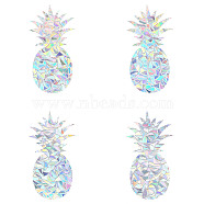 Waterproof PVC Laser No-Glue Stickers, Static Cling Frosted Rainbow Window Decals, 3D Sun Blocking, for Glass, Pineapple Pattern, 21x10.65x0.02cm, 4pcs/bag(DIY-WH0304-221E)