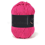 4-Ply Milk Cotton Yarn for Tufting Gun Rugs, Amigurumi Yarn, Crochet Yarn, for Sweater Hat Socks Baby Blankets, Deep Pink, 2.5mm(PW-WG79AB6-86)