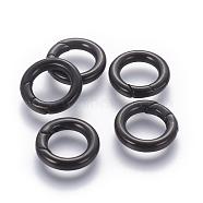 304 Stainless Steel Spring Gate Rings, O Rings, Ring, Gunmetal, 18x3.3mm, Inner Diameter: 11mm(STAS-D070-01B)