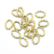 Brass Linking Rings, Twisted Oval, Lead Free & Cadmium Free & Nickel Free, Raw(Unplated), 8.5x6x1mm, Inner Diameter: 4x7mm(KK-J270-94C-RS)