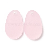 Translucent Acrylic Pendants, for DIY Earring Accessories, Oval, Pink, 22x13x2mm, Hole: 2mm(FIND-G018-01C)