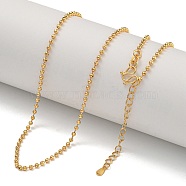 Brass Ball Chain Necklaces for Women, Real 18K Gold Plated, 18.43 inch(46.8cm)(NJEW-U011-07G)