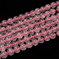 Natural Rose Quartz Beads Strands, Round,  8mm, Hole: 1mm, about 22~24pcs/strand, 8 inch