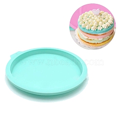 DIY Food Grade Silicone Molds, Cake Pan Molds, For DIY Chiffon Cake Bakeware, Flat Round, Random Single Color or Random Mixed Color, 6-Inch, 152mm Inner Diameter, 185x175x25mm, 4pcs/Set(AJEW-D040-14)