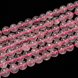 Natural Rose Quartz Beads Strands, Round,  8mm, Hole: 1mm, about 22~24pcs/strand, 8 inch(X-G-C076-8mm-3)