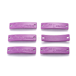 Personalized Connector for Bracelet Making, Spray Painted Alloy Links, Cadmium Free & Lead Free, Rectangle with Word One Direction, Purple, 39x11x2mm, Hole: 3mm(PALLOY-4633-05-LF)