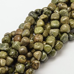 Natural Jasper Nuggets Beads Strands, Tumbled Stone, 9~13x9~13x9~13mm, Hole: 1mm, about 35~40pcs/strand, 15.7 inch(G-P092-23)